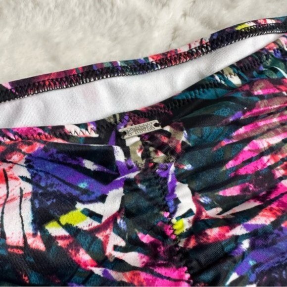 Victoria's Secret PINK | Black Multicolor Palm Bikini Bottoms | Size Large - Picture 4 of 7